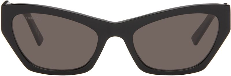 Black Flat Text Cateye Sunglasses 261342F005003