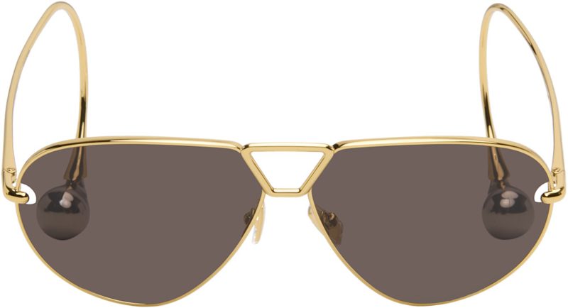 Gold Drop Aviator Sunglasses 262798F005008