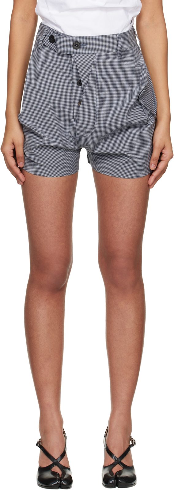 Gray Cotton Shorts 261314F088009