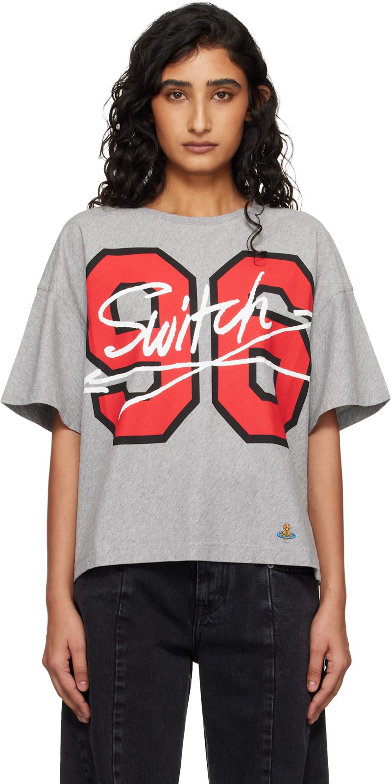 Gray Cotton Jersey 96 Switch Box T-shirt 261314F110032