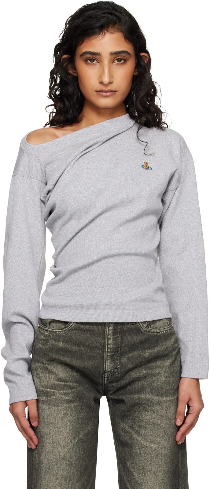 Gray LS Hebo T-shirt 261314F110004