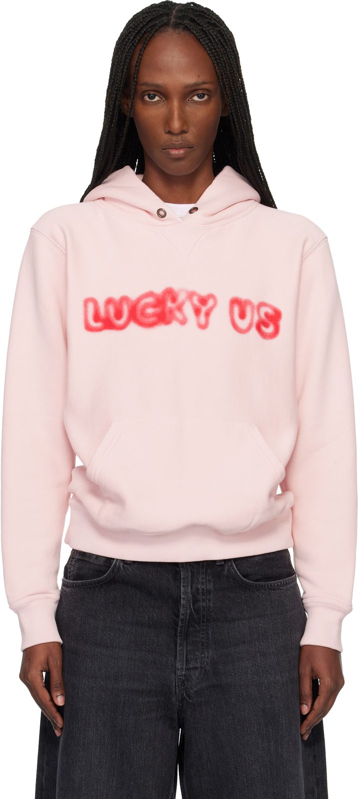 Pink [겐조] Paris Words Hoodie 261387F097001