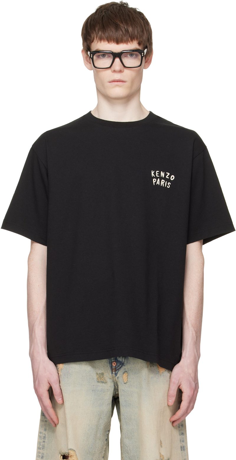 Black [겐조] Paris Boke Heart Oversized T-shirt 261387M213021
