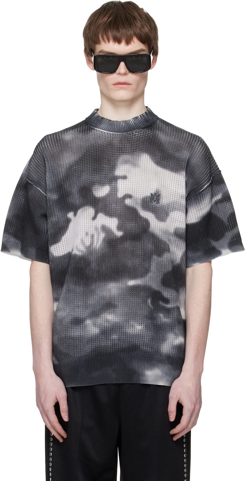 Gray Camo Oversized T-shirt 261886M213000