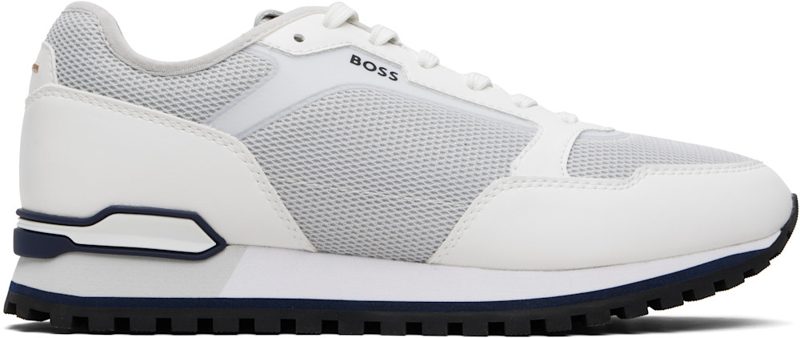 Gray & White Running-Inspired Sneakers 261085M237033