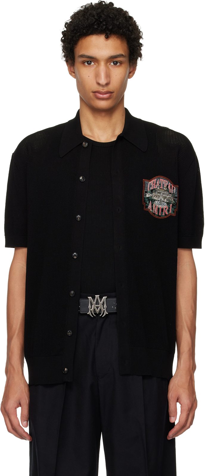 Black Chateau [아미리] Crochet Oversized Shirt 261886M192033