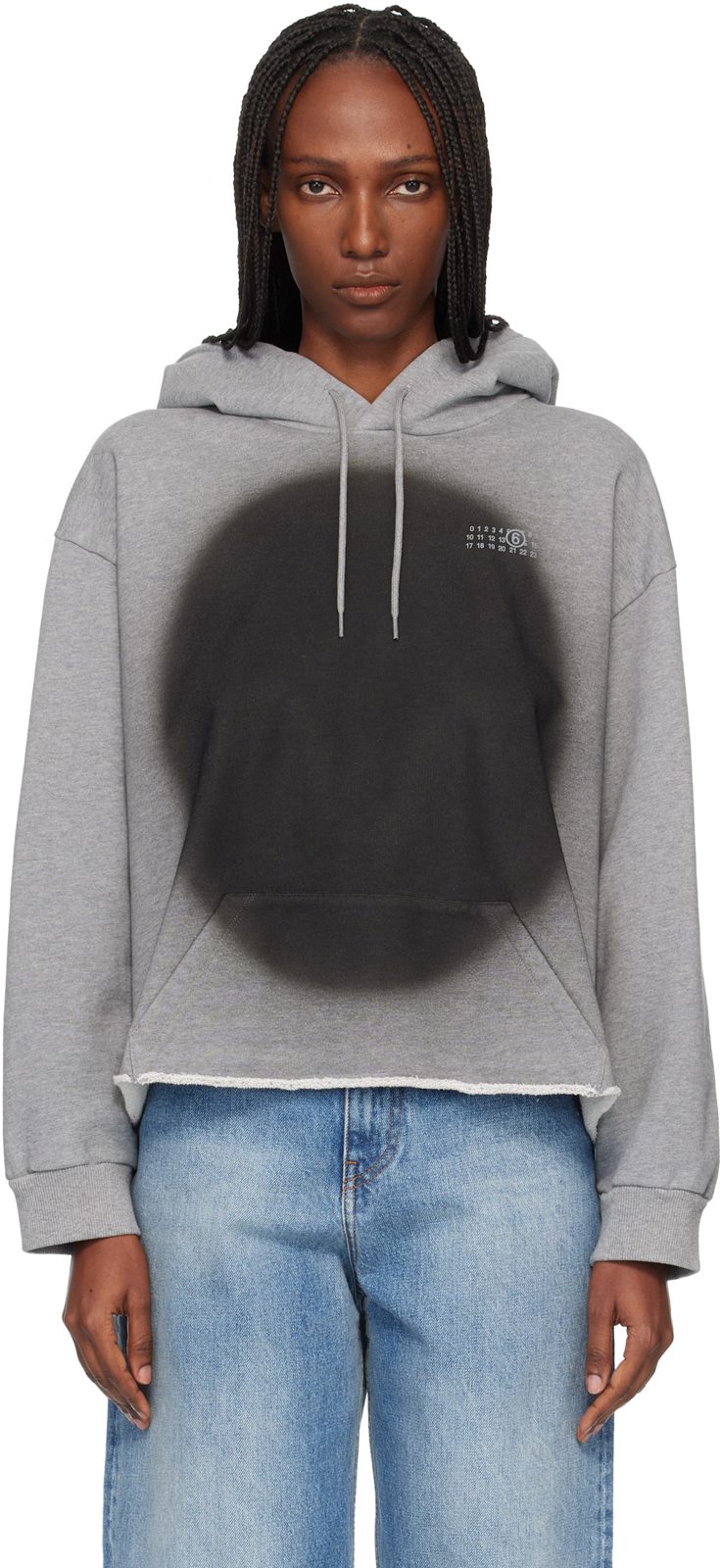 Gray Unbrushed Cotton Hoodie 261188F097000