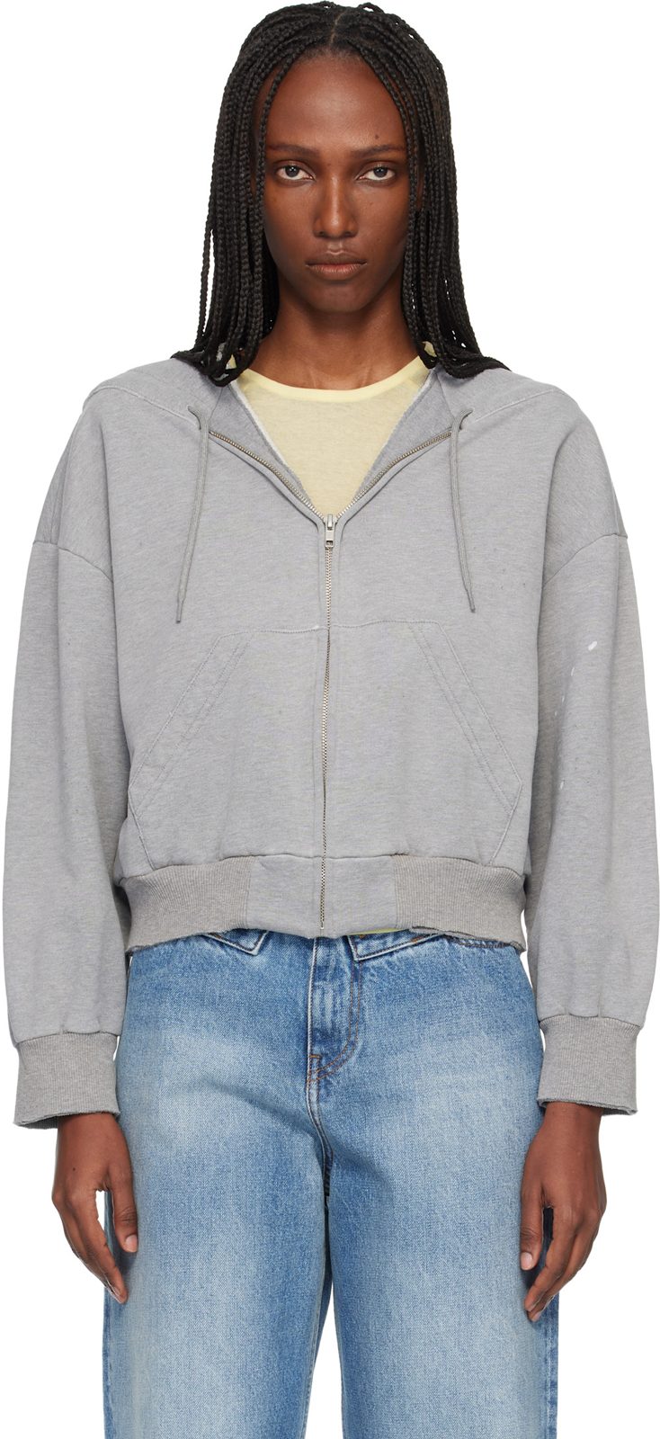 Gray Unbrushed Cotton Sweatshirt 261188F097002