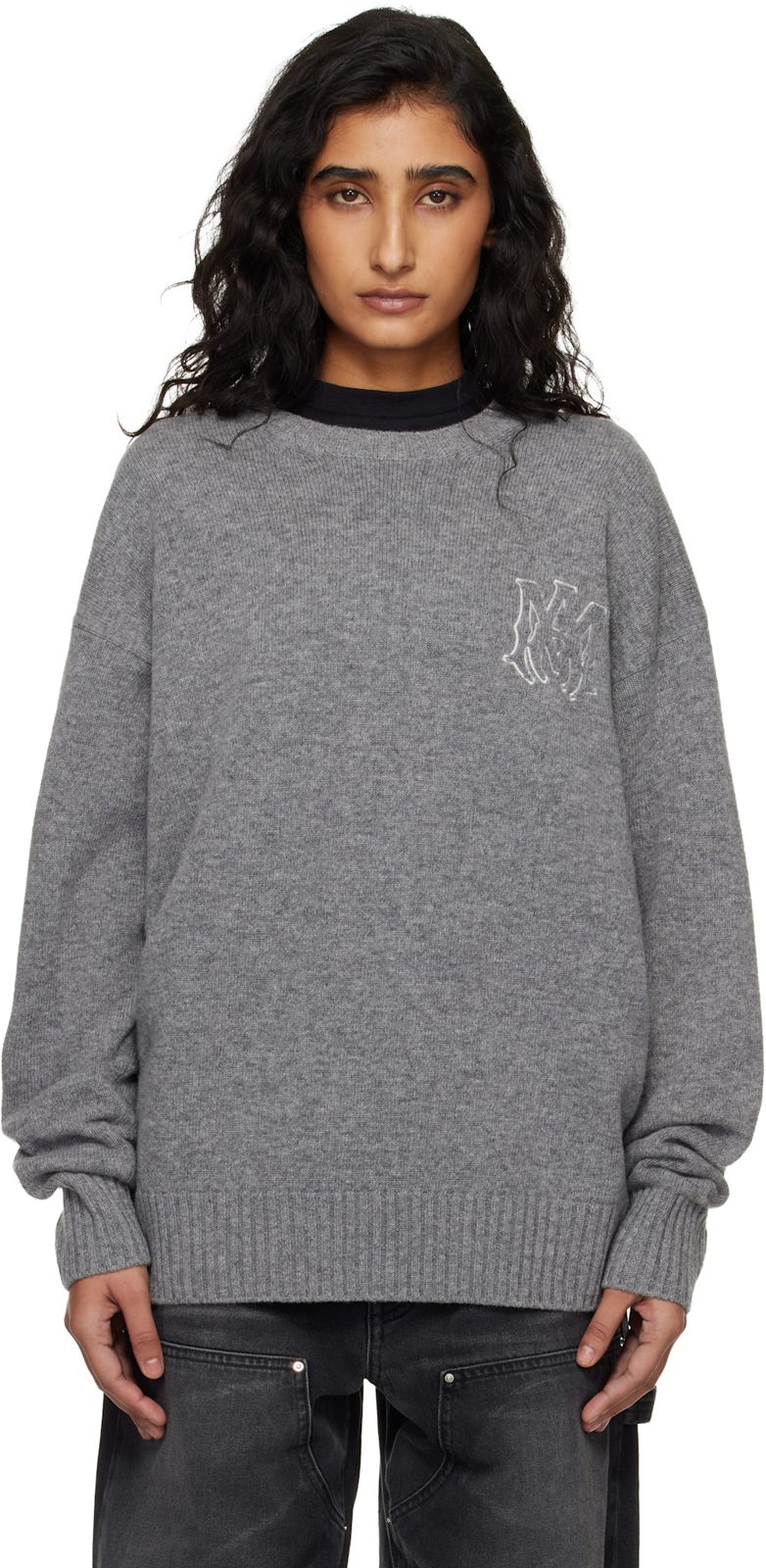 Gray MA Applique Sweater 261886F096000