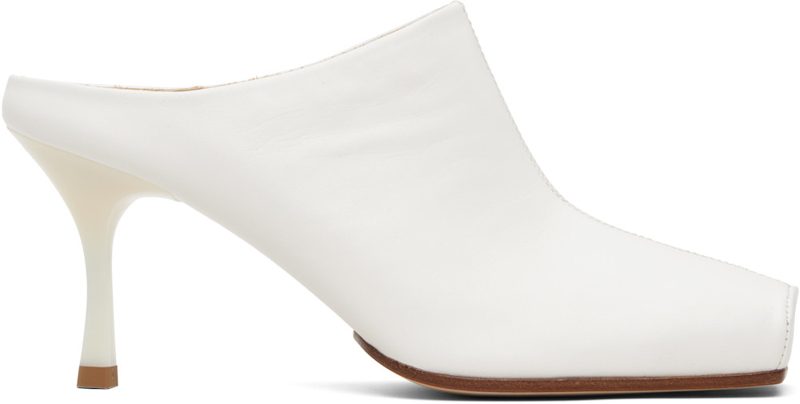 White Ballerina Mule Heels 261188F122003