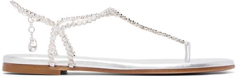 Silver Eternity Thong Sandals 261090F124001