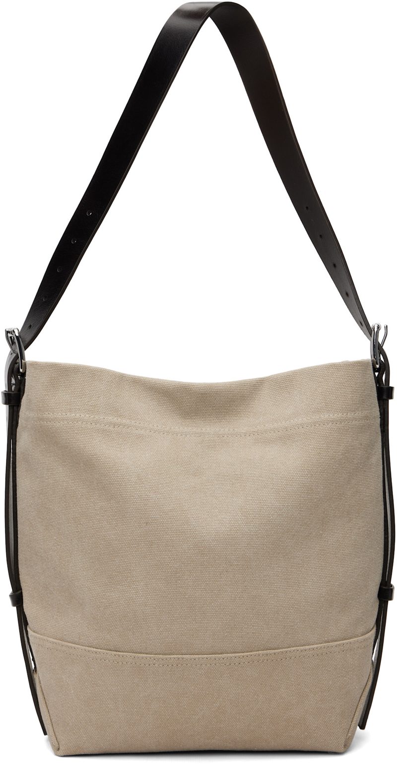 Beige Small Belted Tote 261646M172008