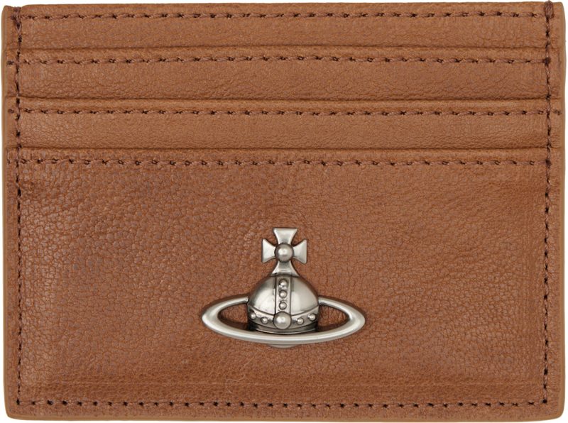 Brown Flat Card Holder 261314M163093