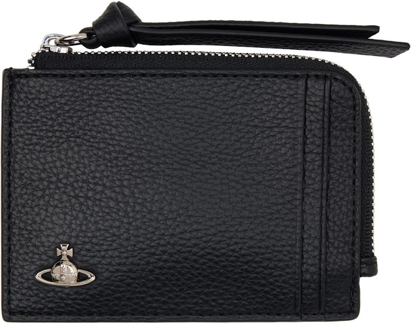 Black Zip Card Holder 261314M163063