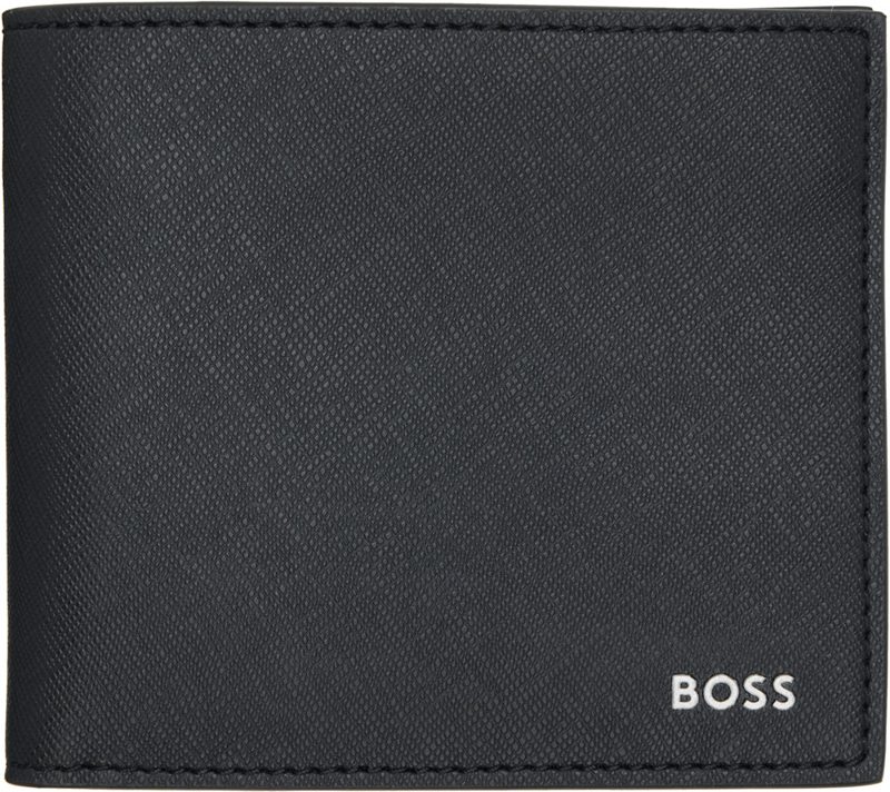 Navy Silver-Foil Logo Wallet 261085M164012