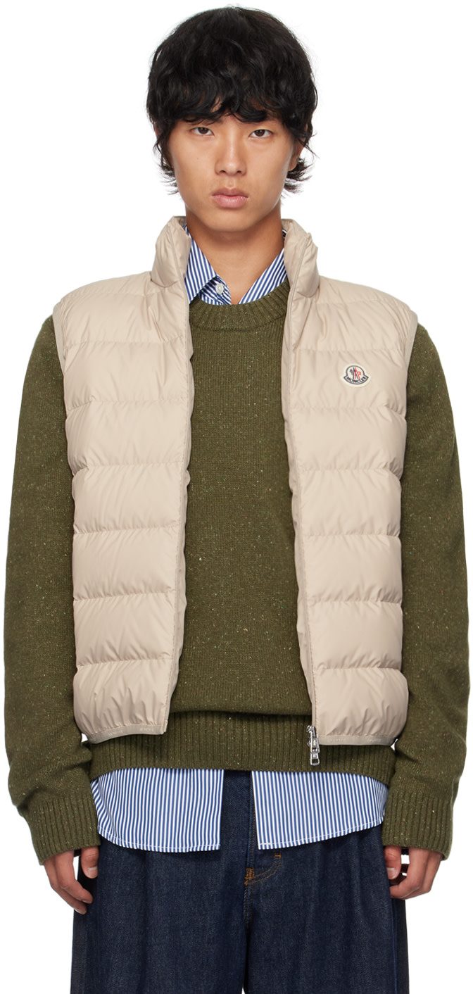 Beige Contrin Down Vest 242111M178058