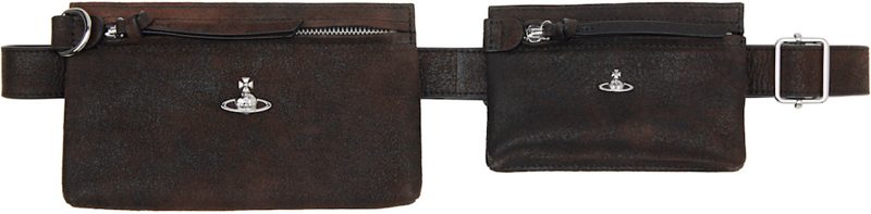 Brown Double Pouch Belt 261314M131012