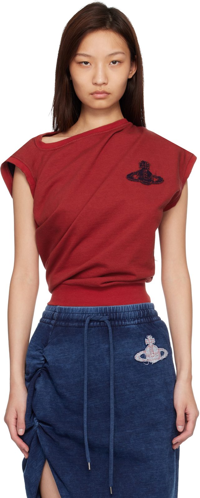 Red Hebo Sweatshirt Top 261314F110038