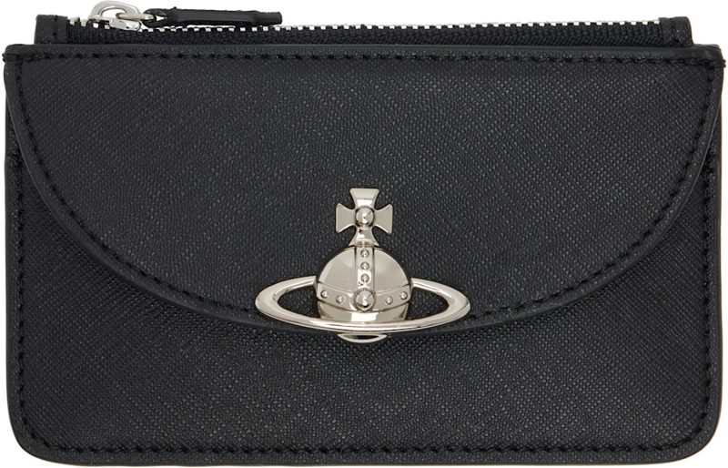Black Half Moon Card Holder 261314M163008