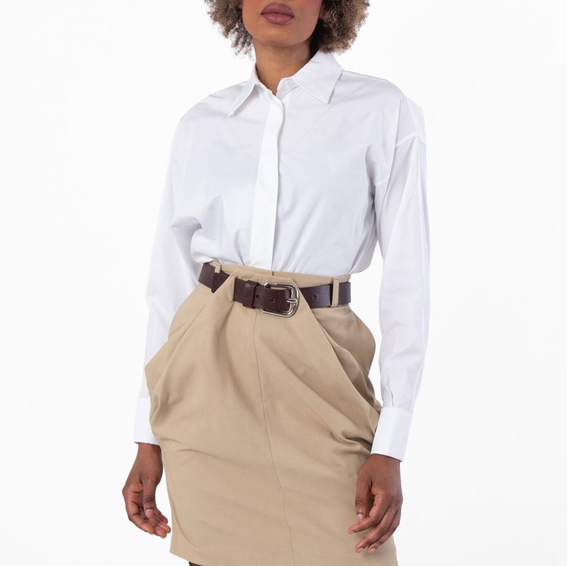 Womens Draped Cotton Shirt