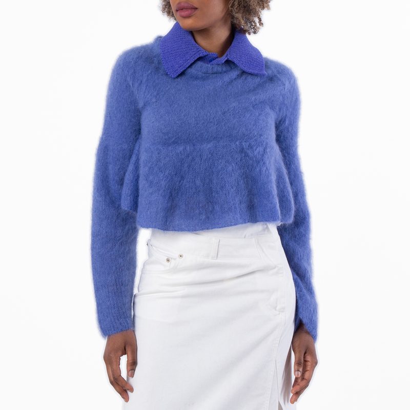 Polo Sweater In Mohair Blend