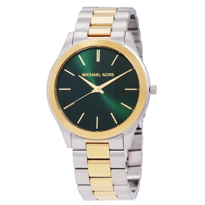 Michael Kors Slim Runway Quartz Green Dial Mens Watch MK9149