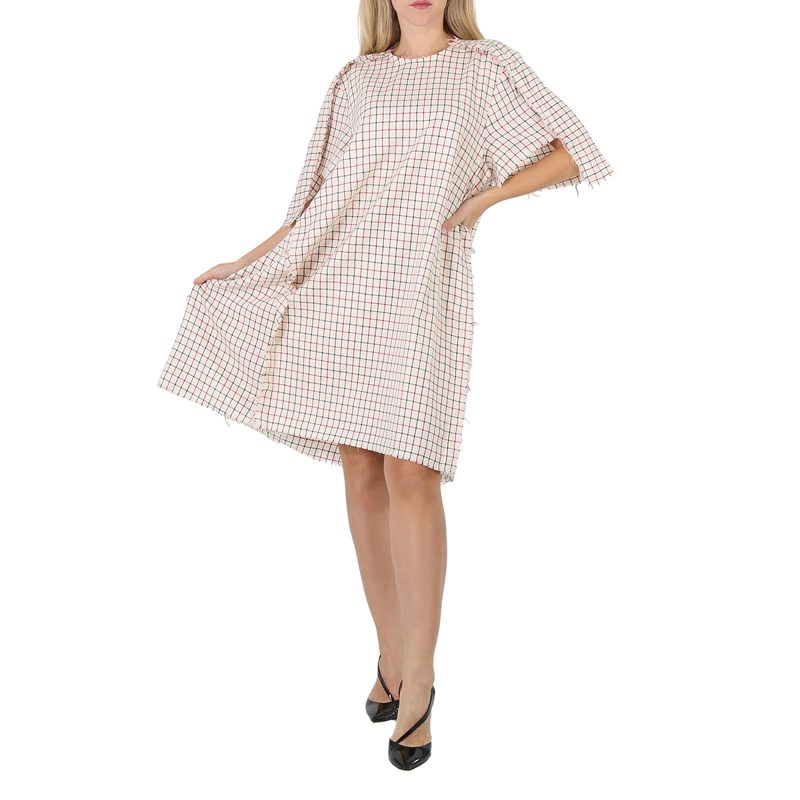 ๋ฉ์ข
๋ง๋ฅด์ง์๋ผ Ladies Ecru All-Over Checkered Shirt Dress