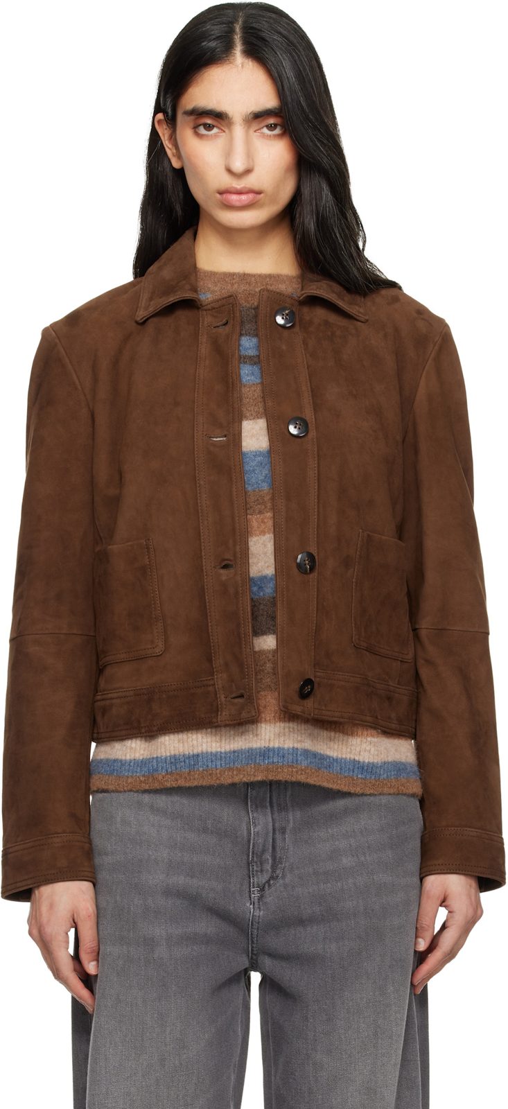 Tan Baia Suede Jacket 261118F064002