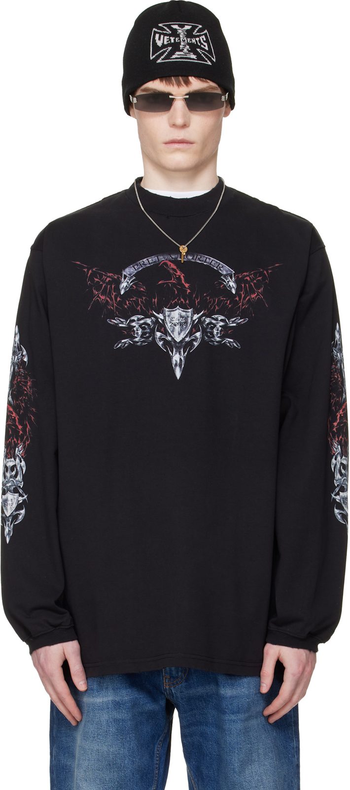 Black Metal Longsleeve T-shirt 261669M213021
