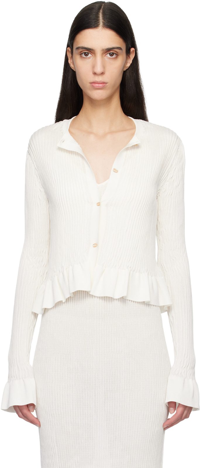 ์คํํ์ดํธ Long Sleeves Frill Detail Cardigan 261249F095001