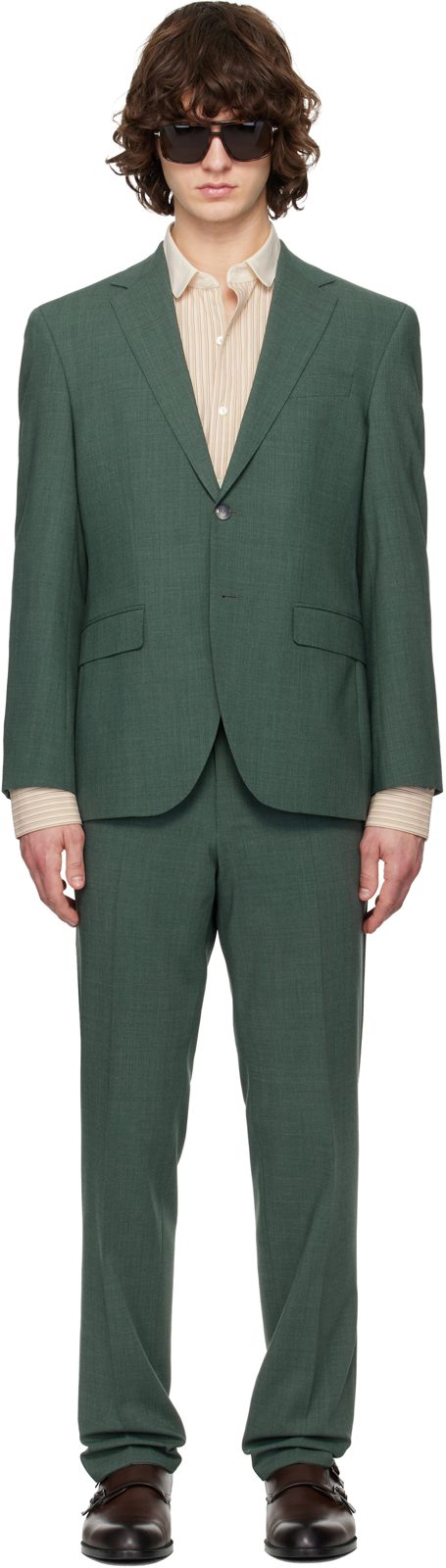 Green Easy-Care Suit 261085M196010