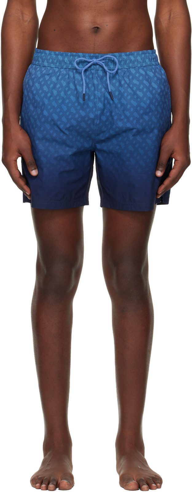 Blue Logo-Badge Swim Shorts 261085M208012