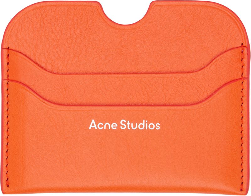 Orange Logo Stamp Card Holder 261129M163004