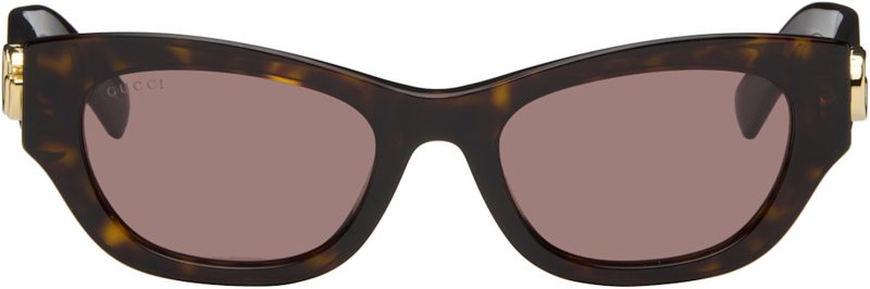 Brown Low Nose Bridge Fit Sunglasses 261451F005007