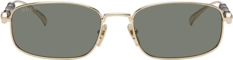 Gold Square Frame Sunglasses 262451F005007