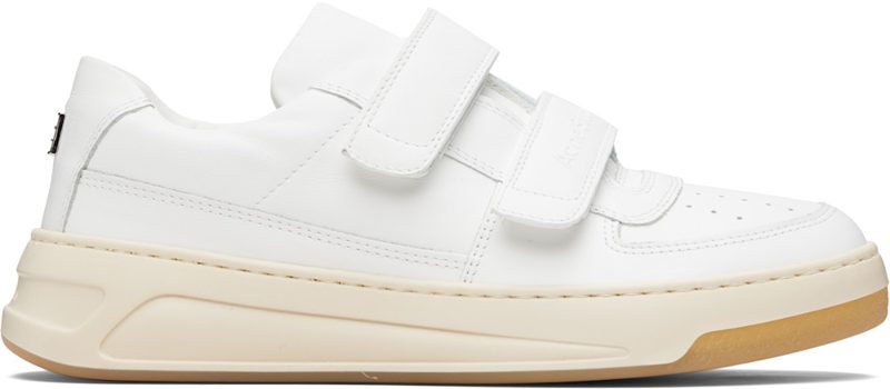 White Velcro Strap Sneakers 261129F128006