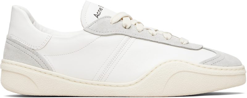 White Leather Sneakers 261129M237010