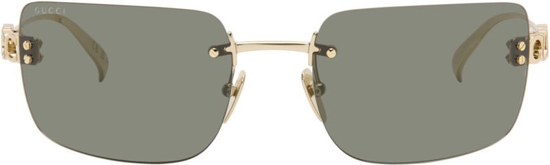 Gold Block Bending Sunglasses 262451F005025