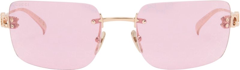 Gold Block Bending Sunglasses 262451F005023