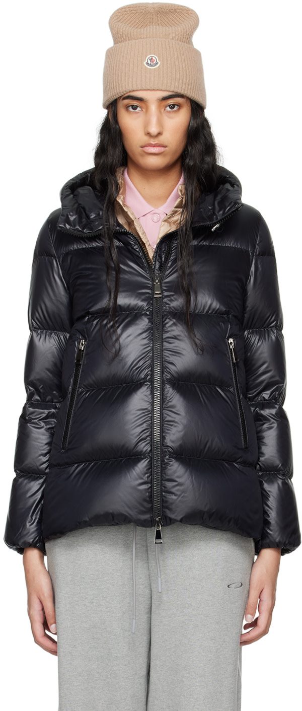 Black Seritte Short Down Jacket 242111F061000