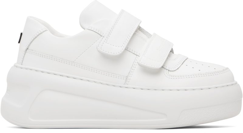 White Velcro Strap Platform Sneakers 252129F128004