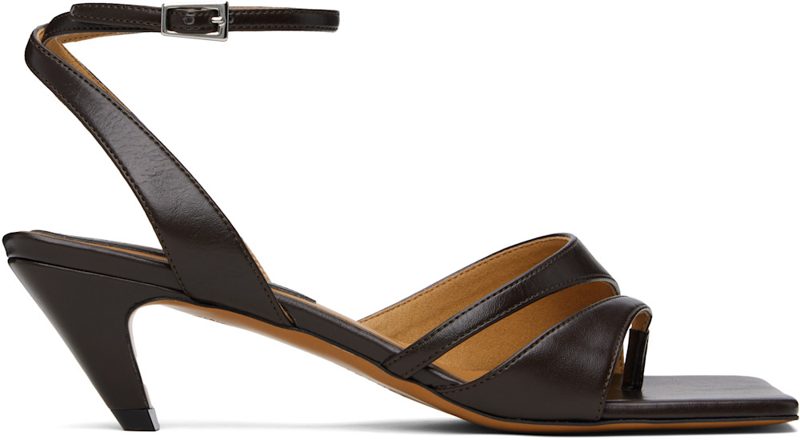 Brown Stella Spur Kitten Heeled Sandals 252471F125001