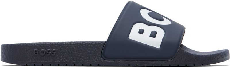Navy Large Logo Detail Slides 261085M234002