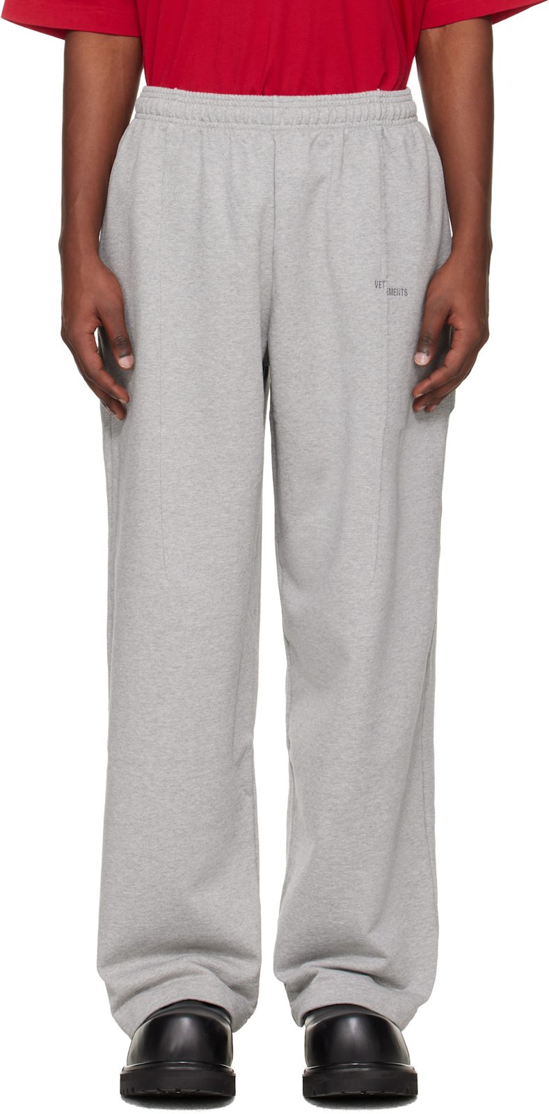 Gray Cut Sweatpants 261669M190000