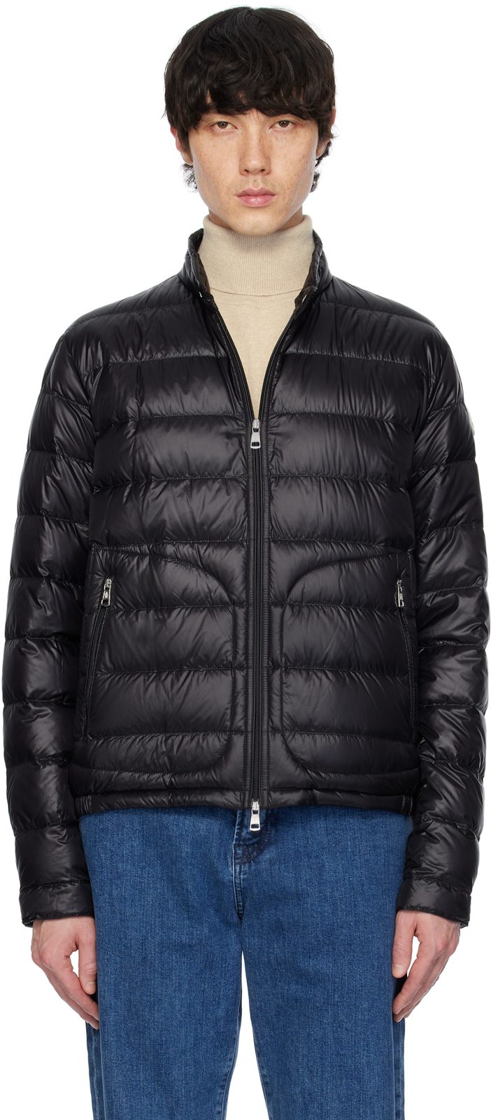 Black Acorus Short Down Jacket 251111M178035