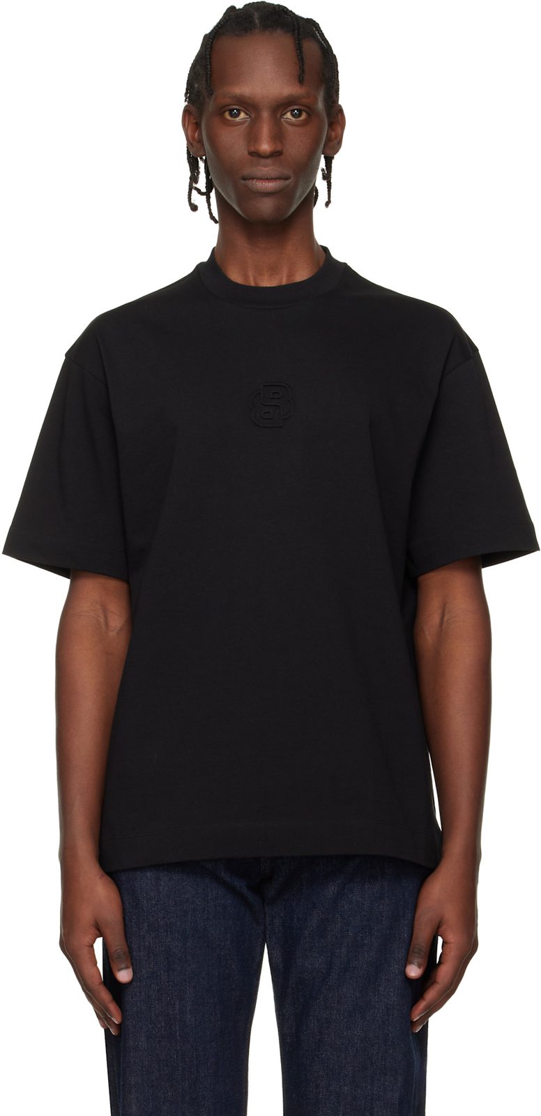 Black EM[보스]ED-LOGO T-shirt 261085M213011
