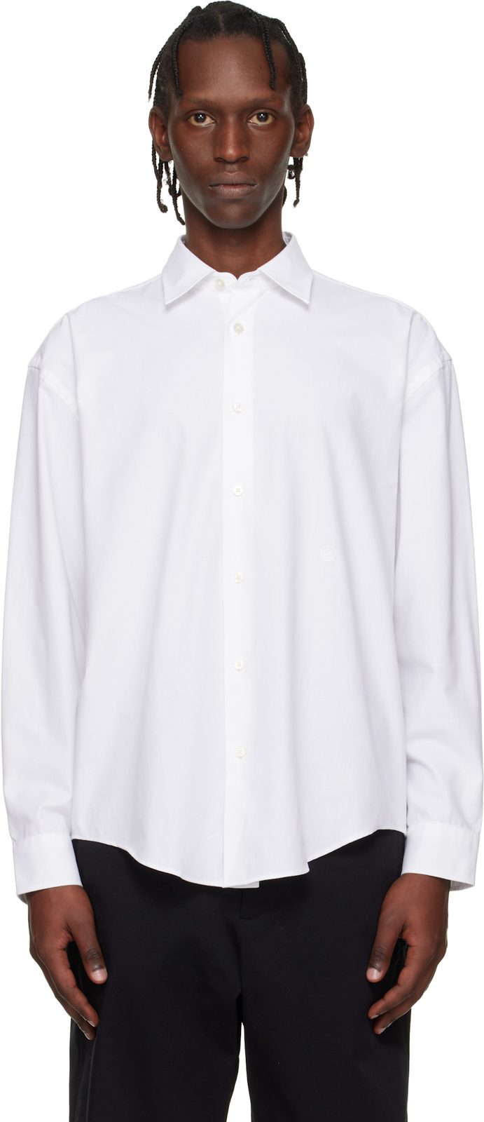 White Embroidered-Logo Shirt 261085M192010