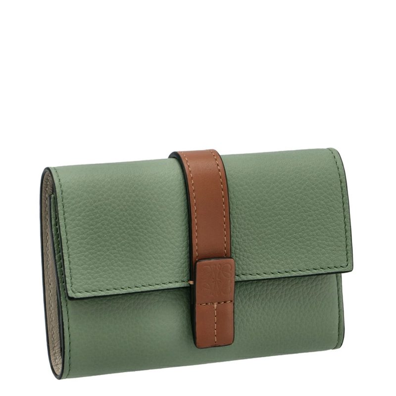 Small Vertical Wallet - Rosemary/Tan