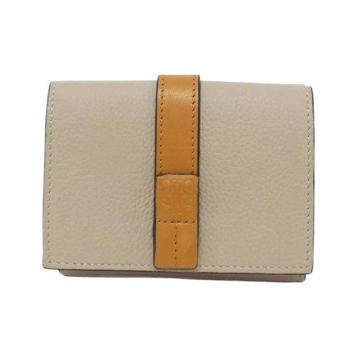 Trifold Calfskin Wallet - Light Oat/Honey