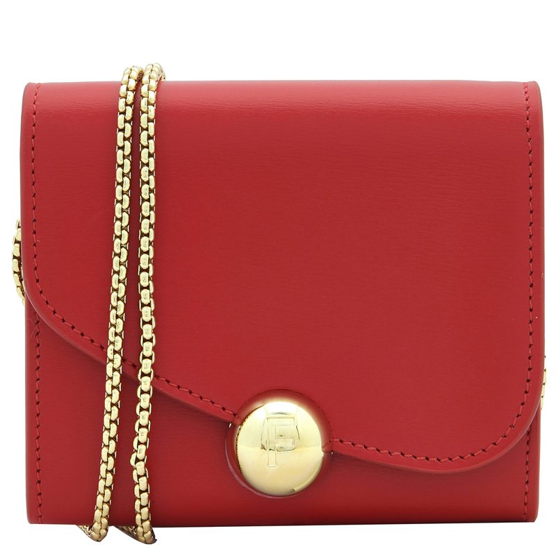 Asymmetrical Flap Leather Wallet